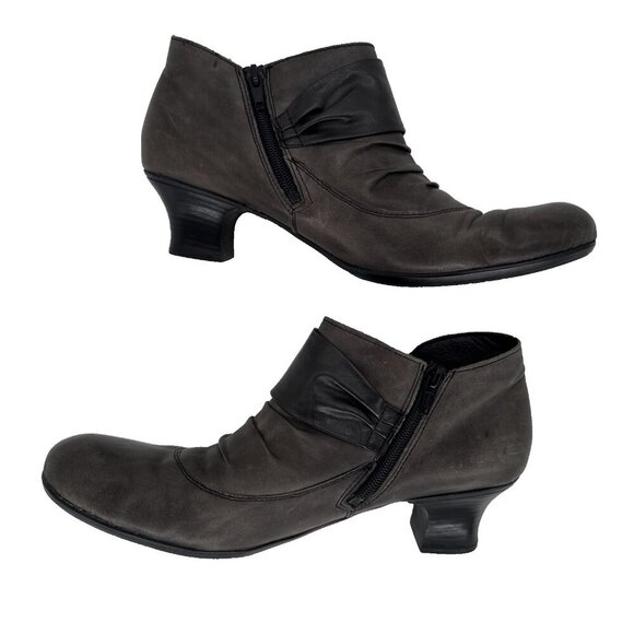 Rieker Sally Brown Leather Dress 56956 Size 13 Gray Ankle boot, witchy boot - Picture 2 of 16